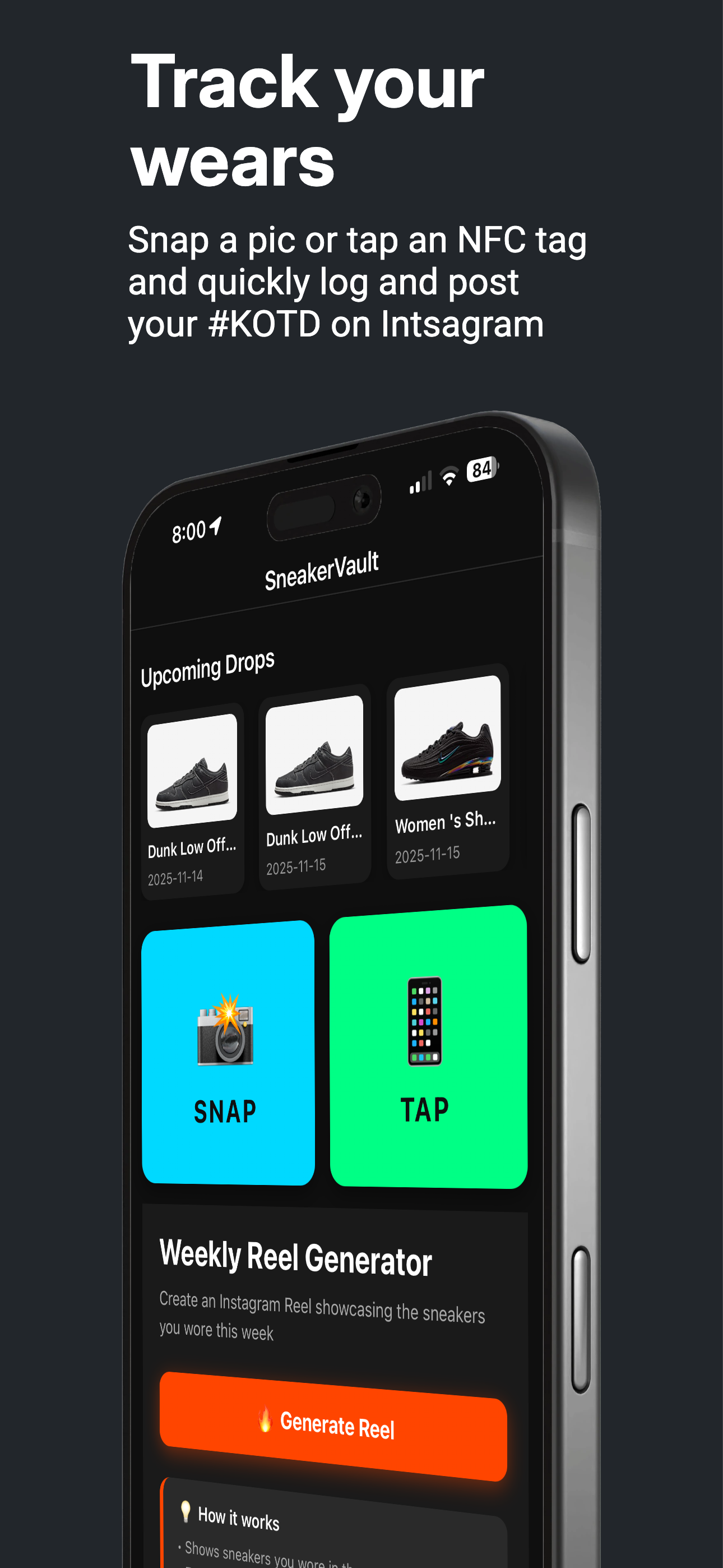 SneakerVault Home Screen
